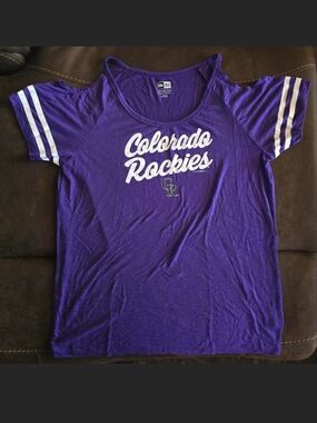 MLB New Era Colorado Rockies Womens Cold Shoulder Top Size XL